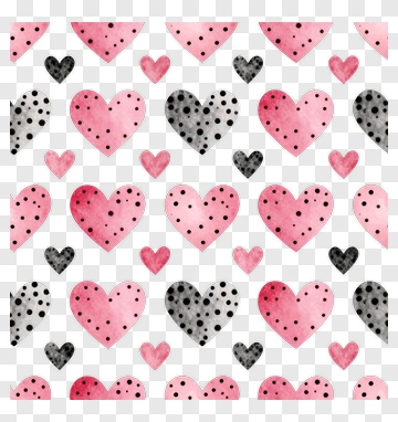 Watercolor Hearts With Black Dots PNG