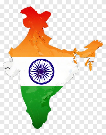 India Map With National Flag PNG