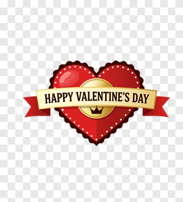 Valentine's Day Heart With Ribbon PNG