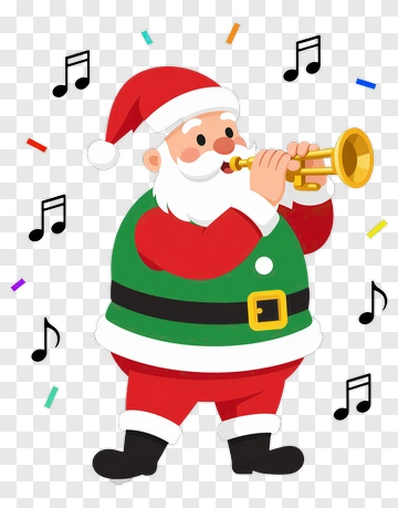 Santa Claus Playing Trumpet PNG