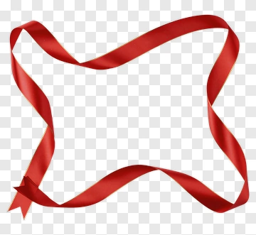 Red Ribbon With Gold Trim Forming A Star Shape PNG