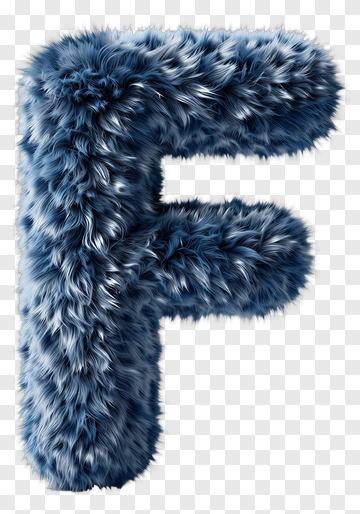 Furry Blue Letter F PNG