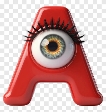 Red Letter A With Eye PNG