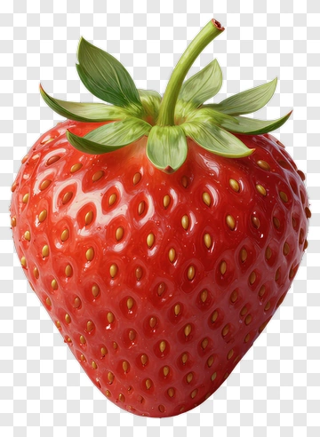Fresh Strawberry With Green Leaf PNG