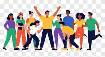 Group Of People Celebrating Together PNG