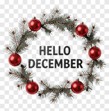 Hello December Wreath PNG