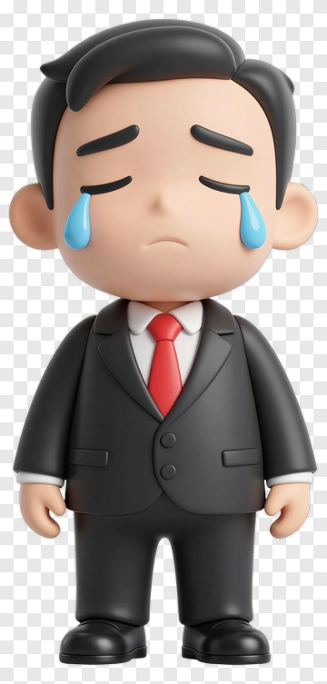Crying Businessman Figure PNG