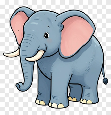 Cute Blue Elephant PNG