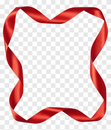 Red Ribbon Forming A Square Frame PNG