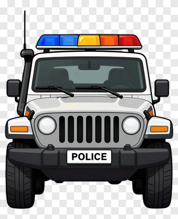 Police Jeep With Light Bar PNG