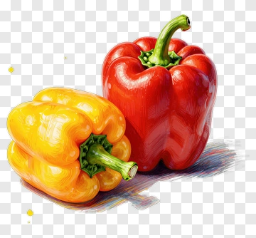 Red And Yellow Bell Peppers PNG