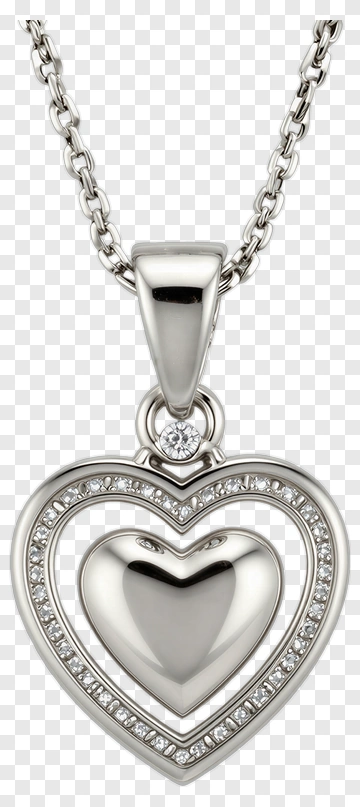 Heart Pendant With Diamond Accents PNG