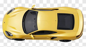 Yellow Sports Car Top View PNG