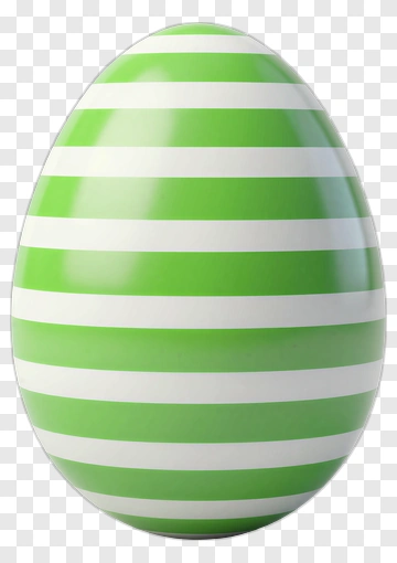 Green And White Striped Egg PNG