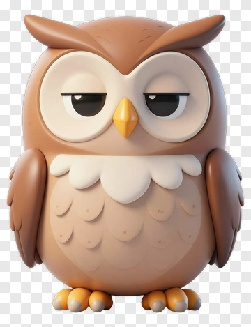 Cute 3D Cartoon Owl PNG