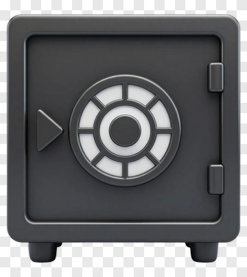 Gray Safe With Circular Dial PNG