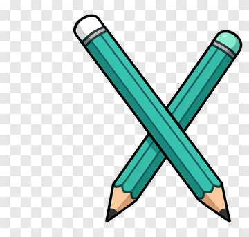 Crossed Cyan Pencil PNG