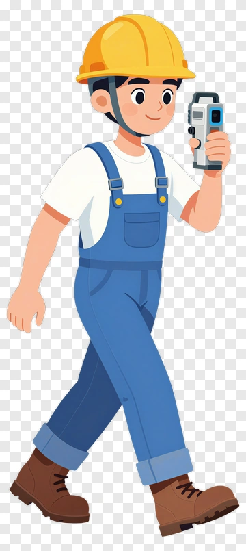 Construction Worker With Laser Level PNG
