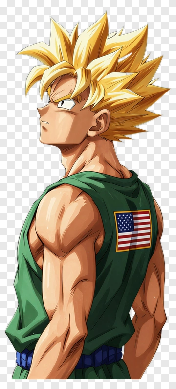 Super Saiyan Trunks In Green Vest PNG