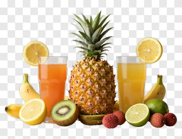 Fruit And Juice Display PNG