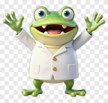 Joyful Frog Scientist PNG