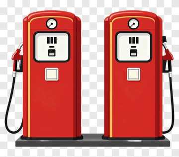 Classic Red Gas Pumps PNG