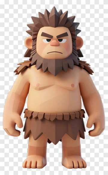 Fierce Primitive Man With Spiky Hair PNG