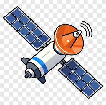 Cartoon Satellite With Solar Panels PNG