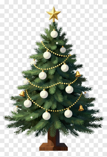 Decorated Christmas Tree With Ornaments PNG