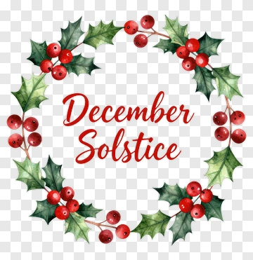 December Solstice Holly Wreath PNG
