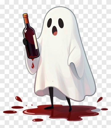Ghost Holding Wine Bottle PNG