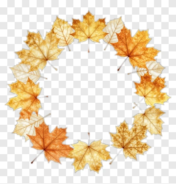 Autumn Maple Leaf Wreath PNG