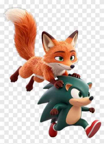 Sonic The Hedgehog With Fox PNG