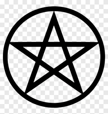 Black Pentagram In Circle PNG