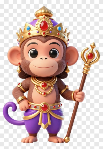 Monkey King In Royal Regalia PNG