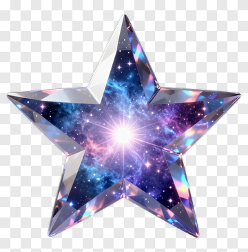 Crystal Star With Galaxy Inside PNG