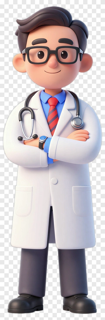 Cartoon Doctor With Stethoscope PNG
