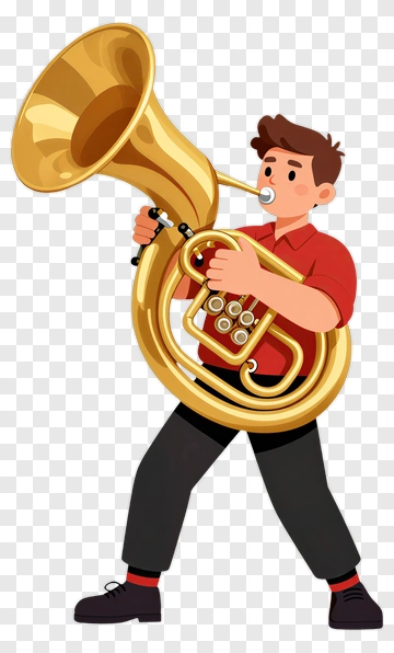 Man Playing Tuba PNG