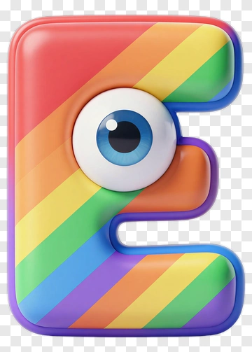 Rainbow Letter E With Eye PNG
