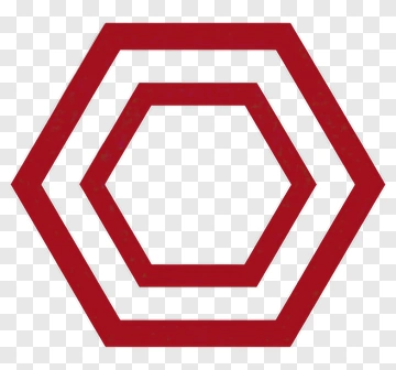 Red Hexagon Geometric Shape PNG