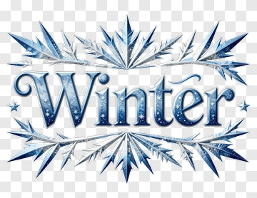 Winter With Ice Crystal Decorations PNG