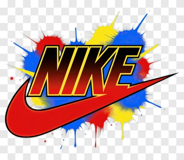 Nike Logo With Colorful Paint Splatter PNG