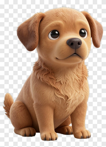Cute Golden Puppy Sitting PNG