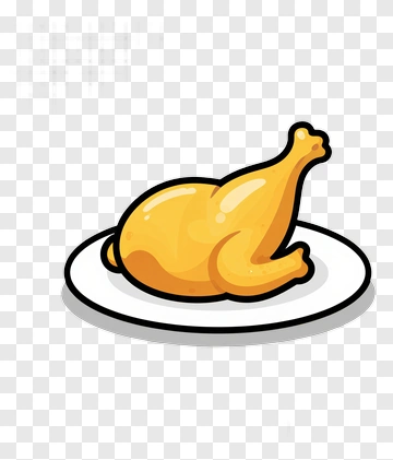 Roasted Chicken On Plate PNG