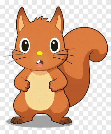 Cute Cartoon Squirrel PNG
