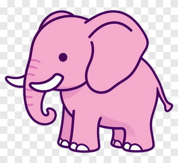 Cute Pink Elephant PNG