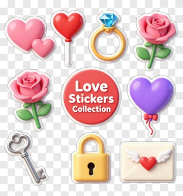 Love Stickers Collection PNG