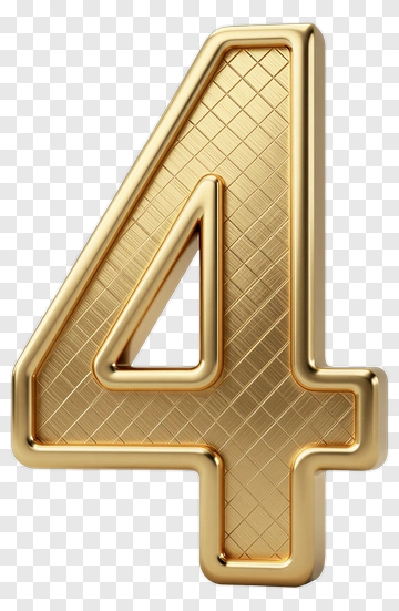 Golden Number Four PNG