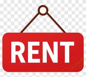 Red Rent Sign With White Text PNG