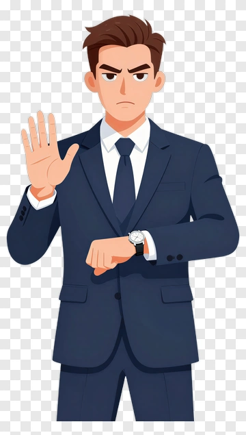 Businessman Making Stop Gesture PNG